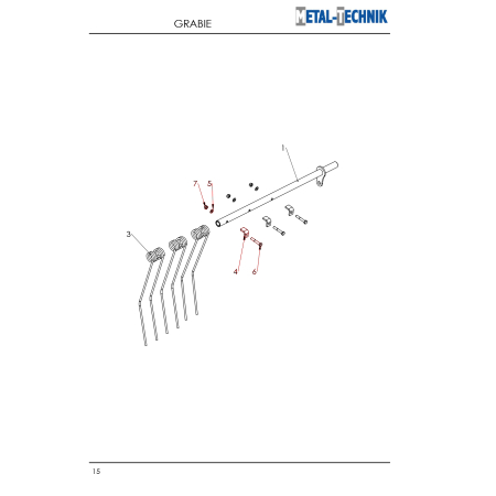 Zabezpieczenie zęba zgrabiarki Metal-Technik